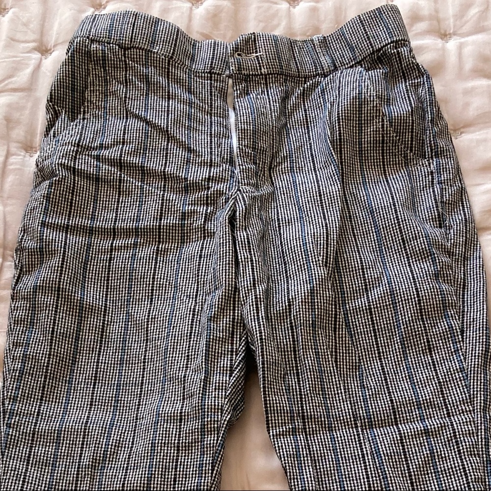 Hollister Stretch Crop Taper Pants, grey plaid XS